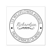 Terugkeeradres Moderne Typografie Ronde Zelfinktende Stempel (Design)