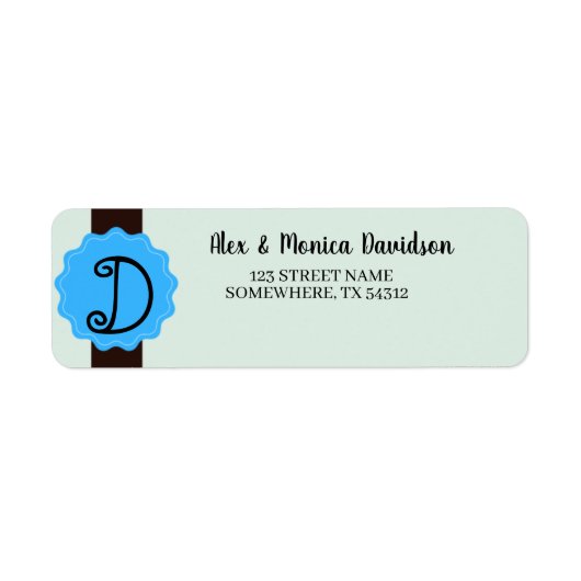 Terugkeeradres monogram etiket (Voorkant)