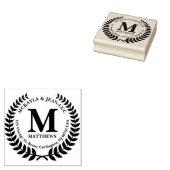 Terugkeeradres Monogram Klassieke Laurel krans Rubberstempel (Gestempeld)