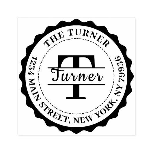 Terugkeeradres monogram rubberstempel (Afrduk)