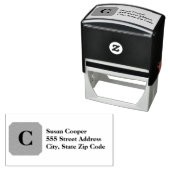 Terugkeeradres monogram  zelfinktende stempel (In situ)