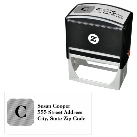 Terugkeeradres monogram  zelfinktende stempel (In situ)