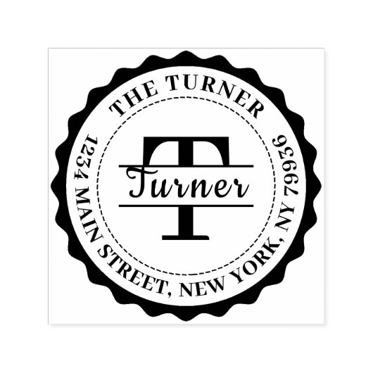 Terugkeeradres monogram  zelfinktende stempel (Design)