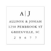 Terugkeeradres monogram  zelfinktende stempel (Design)