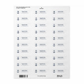 Terugkeeradres nautisch bootankerschrift etiket (Full Sheet)