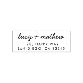 Terugkeeradres Paar Moderne Minimalistische Bruilo Zelfinktende Stempel (Design)