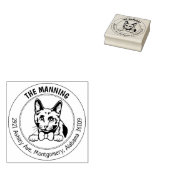 Terugkeeradres Russische blauwe kat Rubberstempel (Gestempeld)