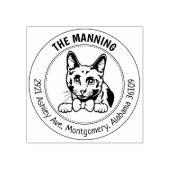 Terugkeeradres Russische blauwe kat Rubberstempel (Afrduk)