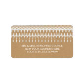 Terugkeeradres Rustieke  Kant Kraftpapier-Document Etiket (Voorkant)