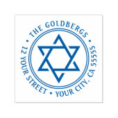 Terugkeeradres Star of David Zelfinktende Stempel (Design)
