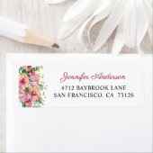 Terugkeeradres tropische bloemen etiket (Insitu)