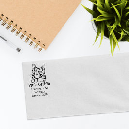 Terugkeeradres Turkse Angora Cat Rubberstempel