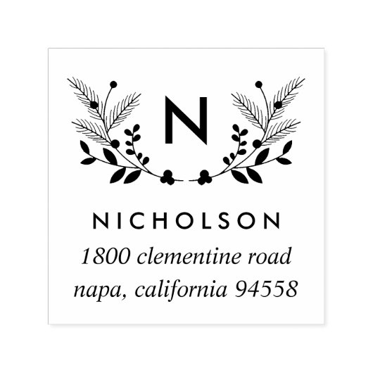 Terugkeeradres vakantiebloei  zelfinktende stempel (Design)