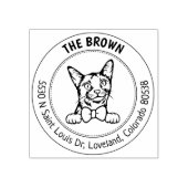 Terugkeeradres van de Abessijnse kat Rubberstempel (Afrduk)