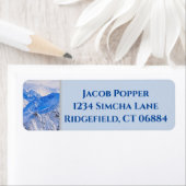 Terugkeeradres van de bergen gevroren etiket (Insitu)