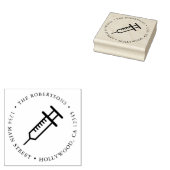 Terugkeeradres van de injectiespuit rubberstempel (Gestempeld)