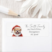 Terugkeeradres van de kersthond etiket (Insitu)