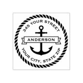 Terugkeeradres van de randnaam van de ankerbanner rubberstempel (Afrduk)