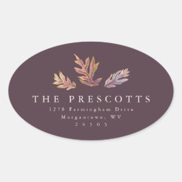 Terugkeeradres van eindbladeren ovale sticker