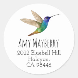 Terugkeeradres van Goudstaartsaffier Hummingbird Ronde Sticker