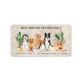 Terugkeeradres van honden met kinderverzorging van etiket (Voorkant)