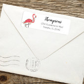 Terugkeeradres voor kerstvakantie Pink Flamingos Etiket