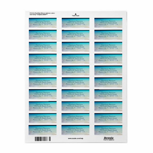 Terugkeeradres voor kustwateren Living Script Etiket (Full Sheet)