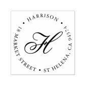 Terugkeeradres voor Script Monogram Zelfinktende Stempel (Design)