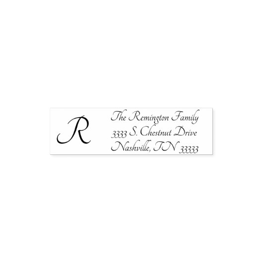 Terugkeeradres voor Script Monogram Zelfinktende Stempel (Design)