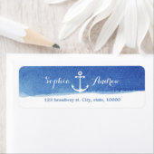 Terugkeeradres waterverf nautical anchor monogram  etiket (Insitu)