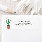 Terugkeeradres waterverf woestijncactus etiket (Insitu)