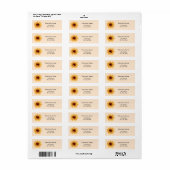 Terugkeeradres zonnebloemperzik etiket (Full Sheet)