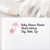 Terugkeeradresetiket voor babymeisjesdouche etiket (Insitu)