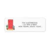 Terugkeeradreslabel rode deur etiket (Voorkant)