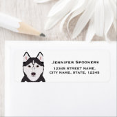 Terugkeeradreslabel van de husky dog etiket (Insitu)