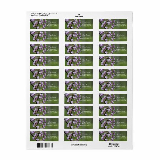 Terugkeeradreslabel van Flowering Tree Etiket (Full Sheet)