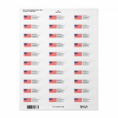 Terugkeeradreslabels Amerikaanse vlag Etiket (Full Sheet)