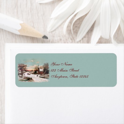 Terugkeeradreslabels voor kerstavond etiket (Insitu)