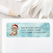 Terugkeeradreslabels voor kerstkatten etiket (Insitu)
