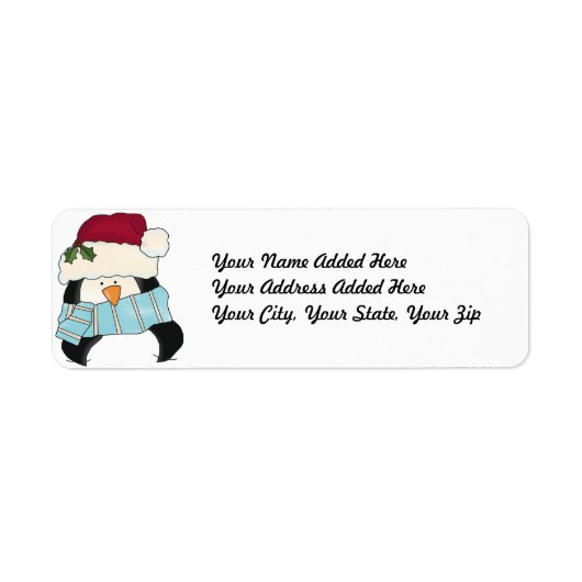 Terugkeeradreslabels voor kerstpinguïn etiket (Voorkant)