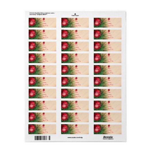 Terugkeeradreslabels voor kerstversiering etiket (Full Sheet)