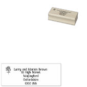 Terugkeernaam roos motief en adresstempel rubberstempel (Gestempeld)