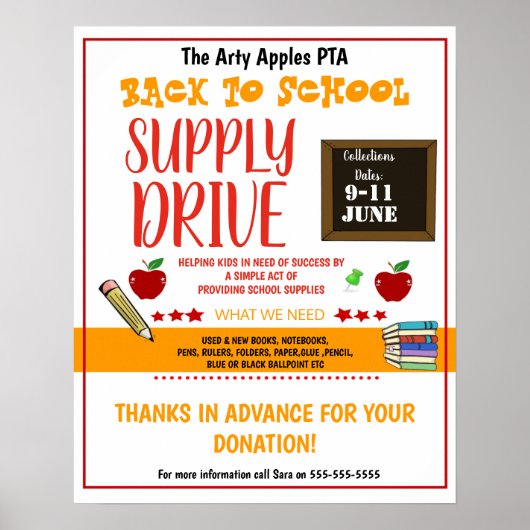 terugkeren naar scholier FLYER voor drive levering Poster (Voorkant)