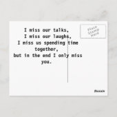 Terugkeren op het rotzige strand. Ik heb nagedacht Briefkaart (Achterkant)