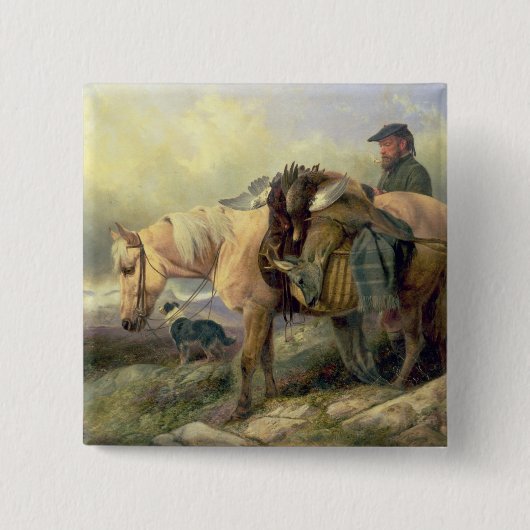 Terugkeren uit de heuvel, 1868 vierkante button 5,1 cm (Voorkant)