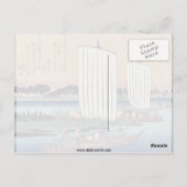 Terugkerende zeilen bij Gyotoku door Ando, Hiroshi Briefkaart (Achterkant)