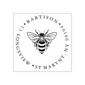 TERUGKERNADRES BEE ROND RUBBERSTEMPEL (Afrduk)