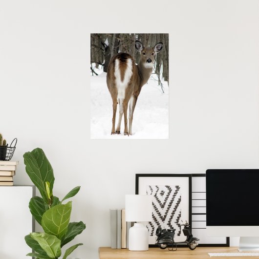 terugkijken, herten poster (Thuiskantoor)