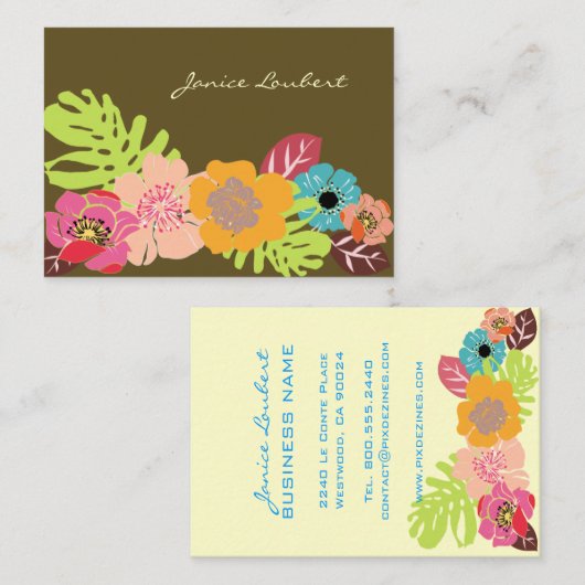 TERUGKOUDE TROPISCHE STROMEN/DIGE ACHTERGROND VISITEKAARTJE (Voorkant / Achterkant)