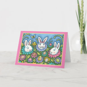 TERUGMAKERE EGG GARDEN, BUNNY RABBIT FLOWERS FEESTDAGEN KAART